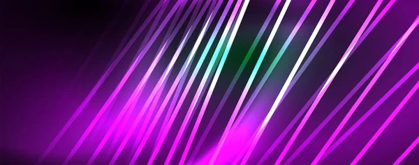 Vector neon light lines concept, abstract background — Stock Vector