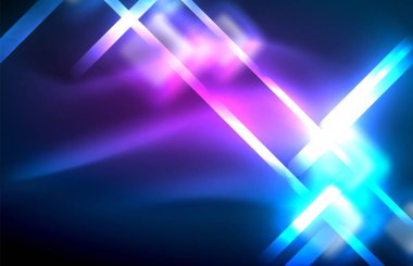 Neon parlayan techno hatları, yüksek teknoloji fütüristik arka plan şablonu kare şekilleri ile