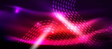 Parlayan parlak neon kareler soyut arka plan, techno modern şablon