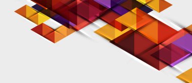 Soyut geometrik arkaplan. Modern çakışan üçgenler. Mesajınız için alışılmadık renk şekilleri. İş ya da teknik sunum, uygulama kapağı şablonu