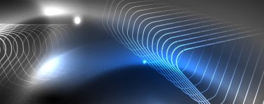 Parlak neon techno şablonu. Neon hatları arka plan, 80s tarzı lazer ışınları