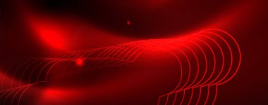 Neon parlayan techno hatları, Hi-Tech futuristik soyut arka plan şablonu, vektör