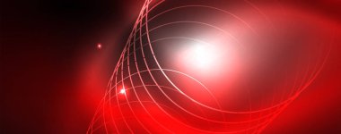 Parlak neon techno şablonu. Neon hatları arka plan, 80s tarzı lazer ışınları