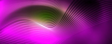 Parlak neon vektör dalga çizgi soyut arka plan, hareket kavramı