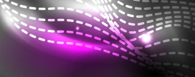 Neon vektör dalga hatları soyut arka plan, sihirli futuristik techno tasarım