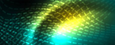 Parlak neon vektör dalga çizgi soyut arka plan, hareket kavramı