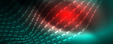 Parlak neon vektör dalga çizgi soyut arka plan, hareket kavramı