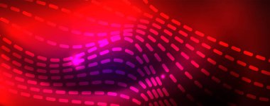 Neon vektör dalga hatları soyut arka plan, sihirli futuristik techno tasarım