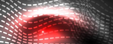 Neon vektör dalga hatları soyut arka plan, sihirli futuristik techno tasarım