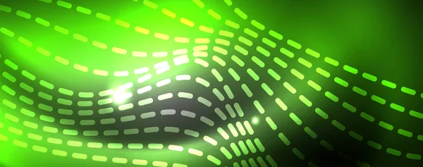 Neon vector wave lines abstract background, magic futuristic techno design — Stock Vector