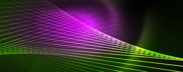 Vektor-Neon-Lichtlinien-Konzept, abstrakter Hintergrund — Stockvektor