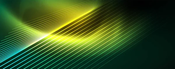 Concept de lignes lumineuses vectorielles au néon, fond abstrait — Image vectorielle