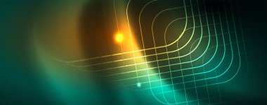 Parlak parlayan tasarım arka plan, Neon tarzı hatları, teknoloji kavramı, vektör