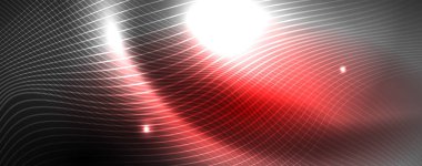 Neon vektör dalga hatları soyut arka plan, sihirli futuristik techno tasarım