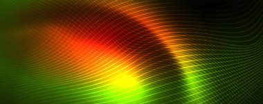 Parlak neon vektör dalga çizgi soyut arka plan, hareket kavramı