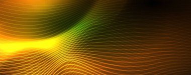 Parlak neon vektör dalga çizgi soyut arka plan, hareket kavramı