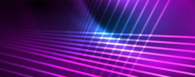 Neon mavi parlak çizgiler, sihirli enerji alanı ışık kavramı, arka plan duvar kağıdı tasarımı