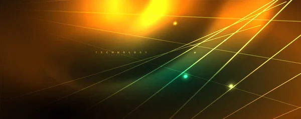 Concetto di linee luminose al neon vettoriale, sfondo astratto — Vettoriale Stock