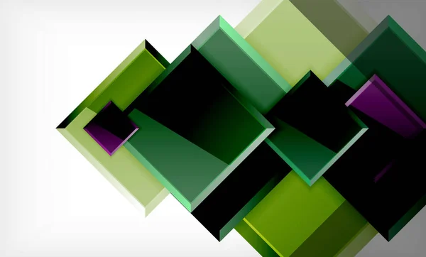 Brillante colorido forma cuadrada bloques de fondo geométrico — Archivo Imágenes Vectoriales