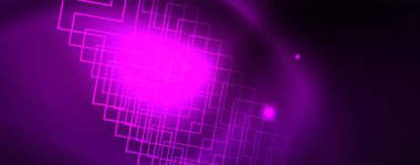 Parlak parlayan tasarım arka plan, Neon tarzı hatları, teknoloji kavramı, vektör