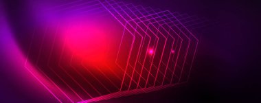 Parlak parlayan tasarım arka plan, Neon tarzı hatları, teknoloji kavramı, vektör