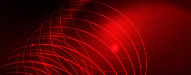 Neon parlayan techno hatları, Hi-Tech futuristik soyut arka plan şablonu, vektör