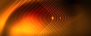 Neon parlayan techno hatları, Hi-Tech futuristik soyut arka plan şablonu, vektör