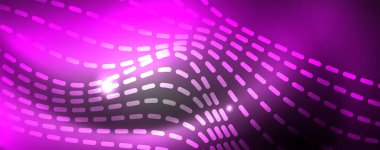 Neon vektör dalga hatları soyut arka plan, sihirli futuristik techno tasarım