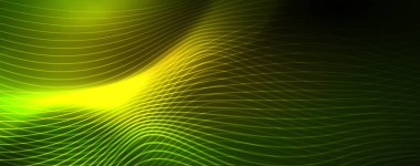 Parlak neon vektör dalga çizgi soyut arka plan, hareket kavramı