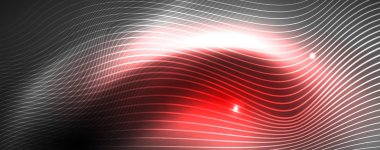 Neon vektör dalga hatları soyut arka plan, sihirli futuristik techno tasarım