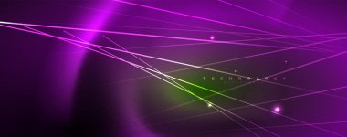 Vektör Neon ışık hatları kavramı, soyut arka plan