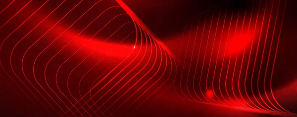 Linee techno incandescenti al neon, modello astratto futuristico hi-tech di sfondo, vettore — Vettoriale Stock