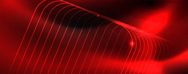Блискучий неоновий шаблон техно. Тло неонових ліній, лазерні промені в стилі 80-х років — стоковий вектор