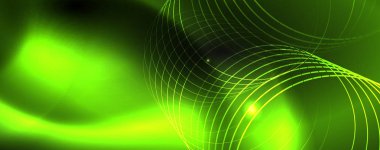 Parlak neon techno şablonu. Neon hatları arka plan, 80s tarzı lazer ışınları