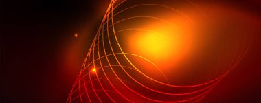 Neon parlayan techno hatları, Hi-Tech futuristik soyut arka plan şablonu, vektör