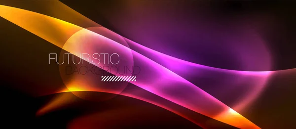 Neon Color Wave lijnen abstracte achtergrond, Magic techno futuristische licht — Stockvector