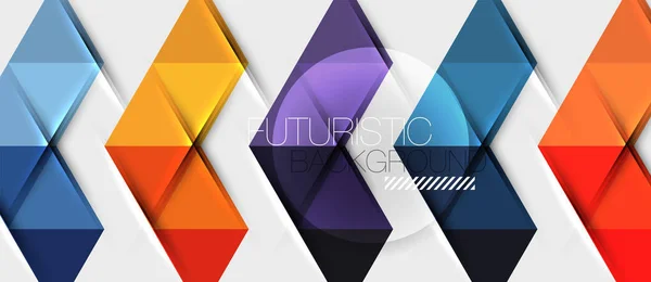 Fond géométrique abstrait. Triangles modernes se chevauchant. Formes de couleur inhabituelles pour votre message. Présentation d'entreprise ou technique, modèle de couverture d'application — Image vectorielle