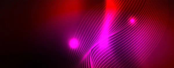 Glanzende Neon lijnen techno magische futuristische achtergrond, magische energie ruimte lichtconcept, abstracte achtergrond behang design — Stockvector