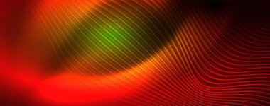 Parlak neon vektör dalga çizgi soyut arka plan, hareket kavramı