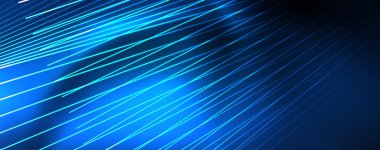 Neon mavi parlak çizgiler, sihirli enerji alanı ışık kavramı, arka plan duvar kağıdı tasarımı