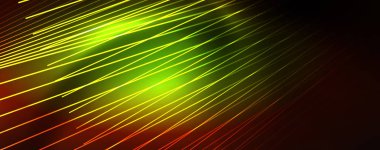 Çizgiler, soyut duvar kağıdı, parlak hareket, sihirli uzay ışığı ile parlak renkli neon ışık. Techno soyut arka plan