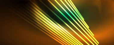 Vektör Neon ışık hatları kavramı, soyut arka plan