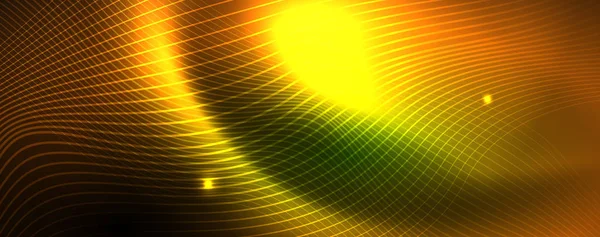 Блискучий неоновий вектор хвильова лінія абстрактний фон, концепція руху — стоковий вектор