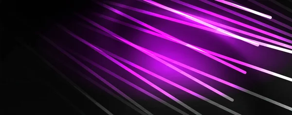 Błyszczące kolorowe światło neonowe z liniami, abstrakcyjna tapeta, błyszczący ruch, magiczna przestrzeń światła. Techno streszczenie tła — Wektor stockowy