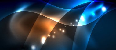 Neon parlayan çizgiler, sihirli enerji uzay ışığı konsepti, soyut arka plan duvar kağıdı tasarımı