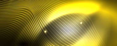 Neon vektör dalga hatları soyut arka plan, sihirli futuristik techno tasarım