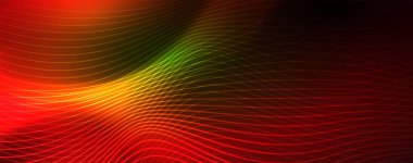 Parlak neon vektör dalga çizgi soyut arka plan, hareket kavramı