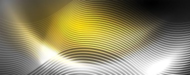 Parlak Neon ışıklar, bulanık sihirli Neon ışık kavisli hatları ile koyu soyut arka plan