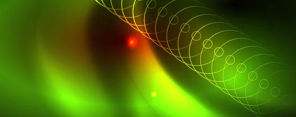 Neon glühende Techno-Linien, Hi-Tech futuristische abstrakte Hintergrundvorlage, Vektor — Stockvektor