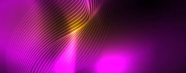Linhas de néon brilhante techno fundo futurista mágico, conceito de luz de espaço de energia mágica, design de papel de parede de fundo abstrato — Vetor de Stock